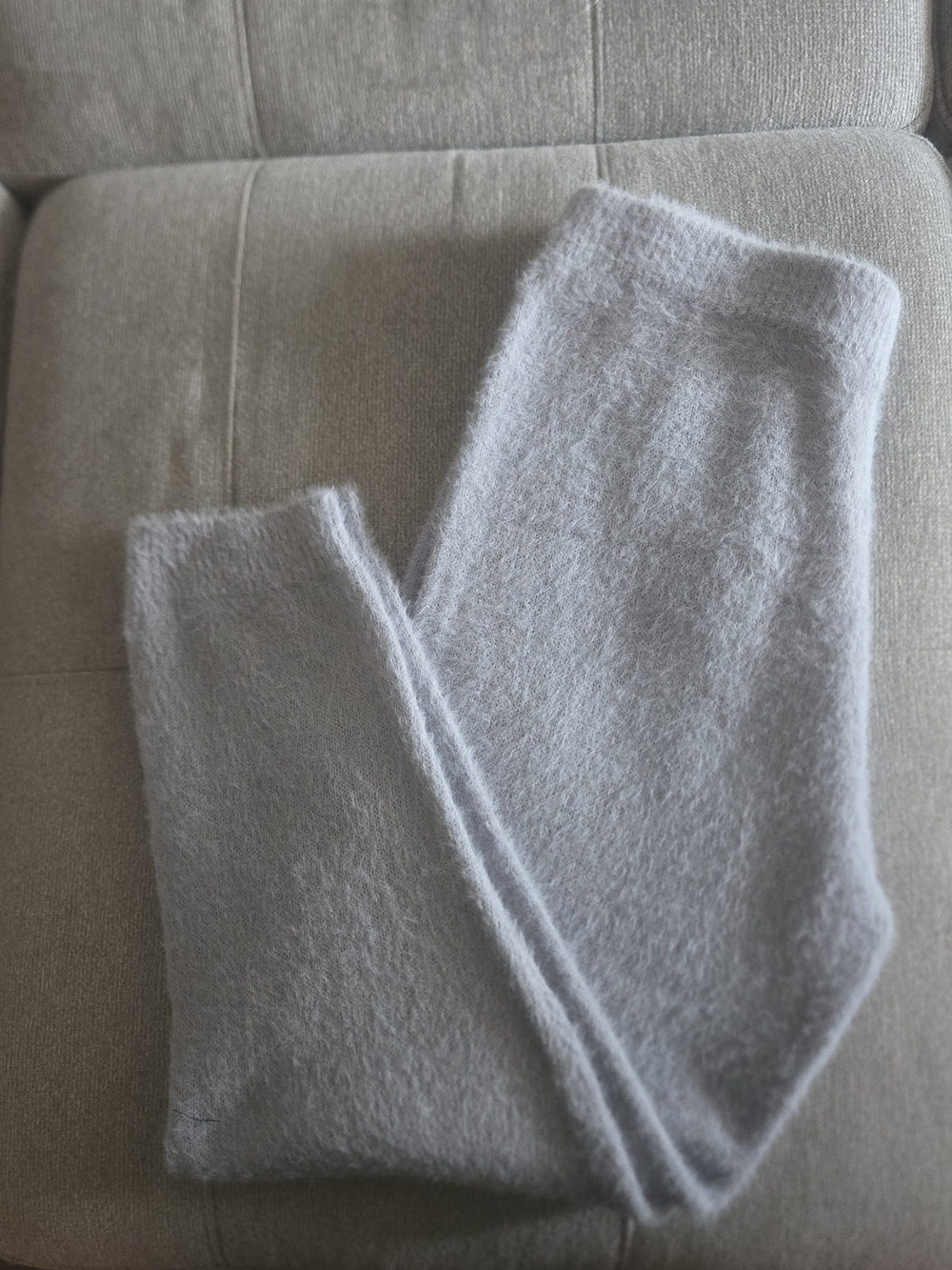 Nasty Gal Light Gray Fuzzy Jogger Pants
